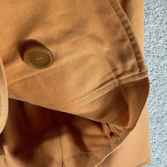 Akris Punto Cotton Linen Orange Blazer Women's 14 Two Button Collared Jacket - Picture 8 of 9